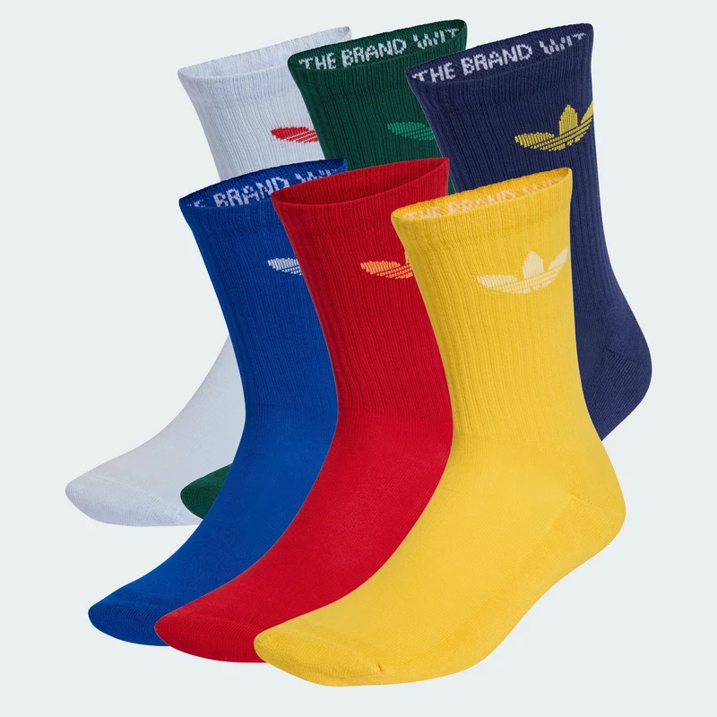 adidas Originals Unisex Trefoil Cushion Crew Socks 6 Pairs