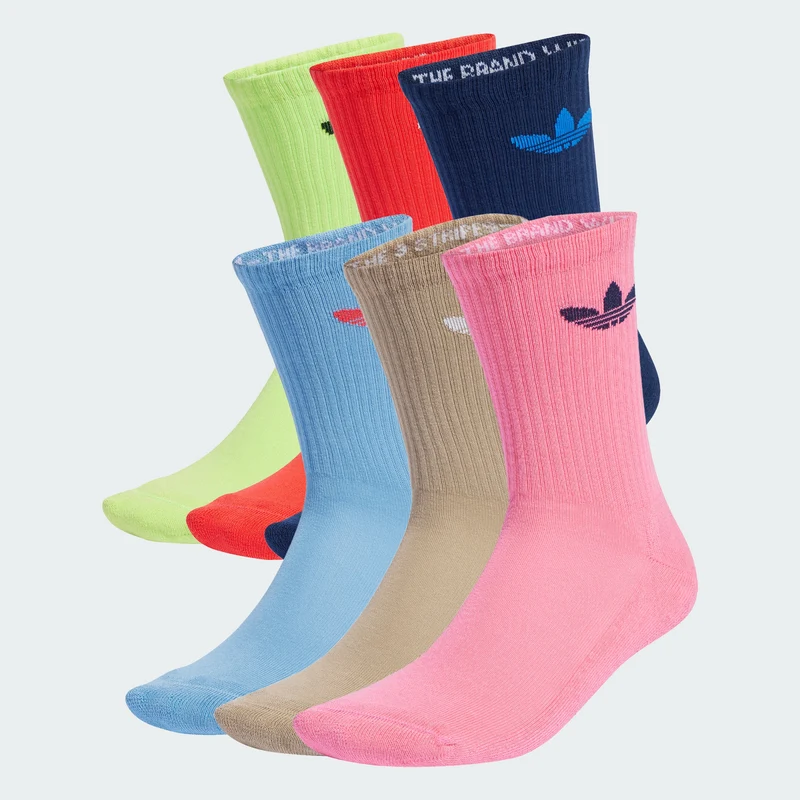 adidas Originals Unisex Trefoil Cushion Crew Socks 6 Pairs