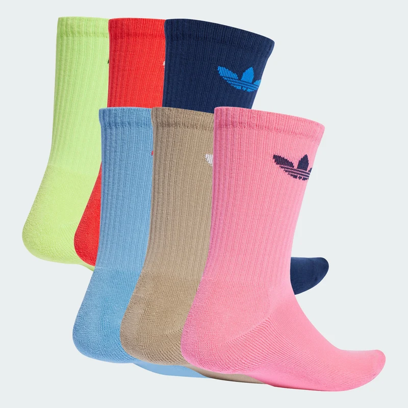 adidas Originals Unisex Trefoil Cushion Crew Socks 6 Pairs