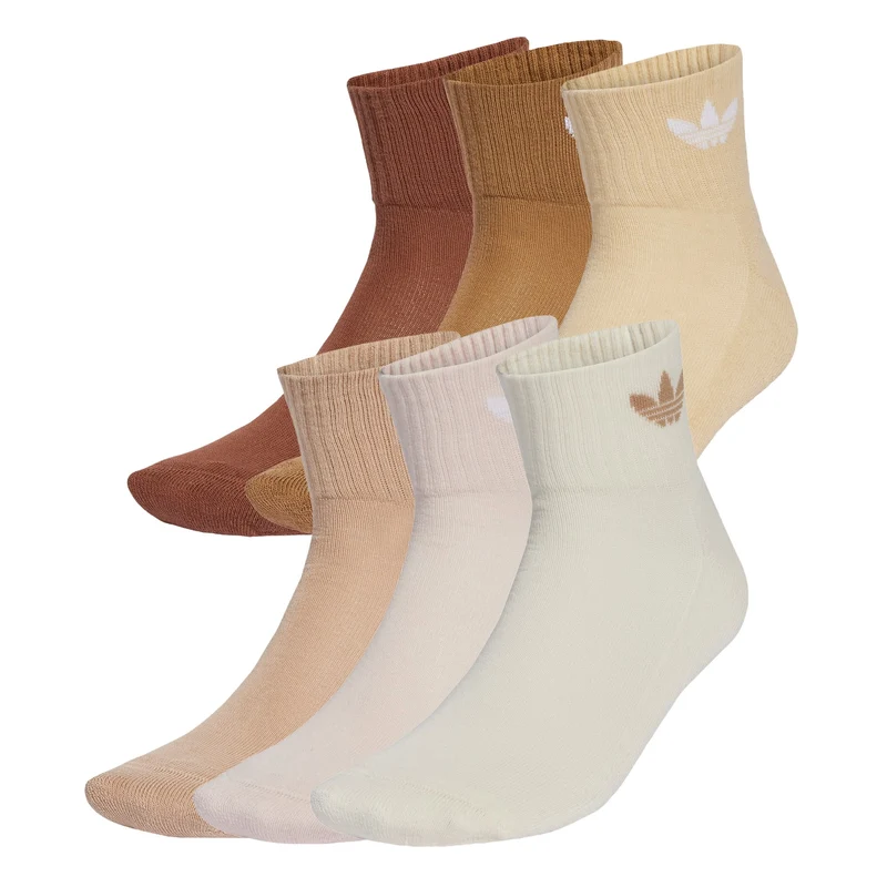 adidas Originals Unisex Mid Ankle Socks 6 Pairs