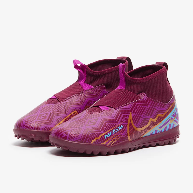 Nike Kids Zoom Mercurial Superfly IX Academy KM TF - Dark Beetroot/Mtlc Vivid Gold
